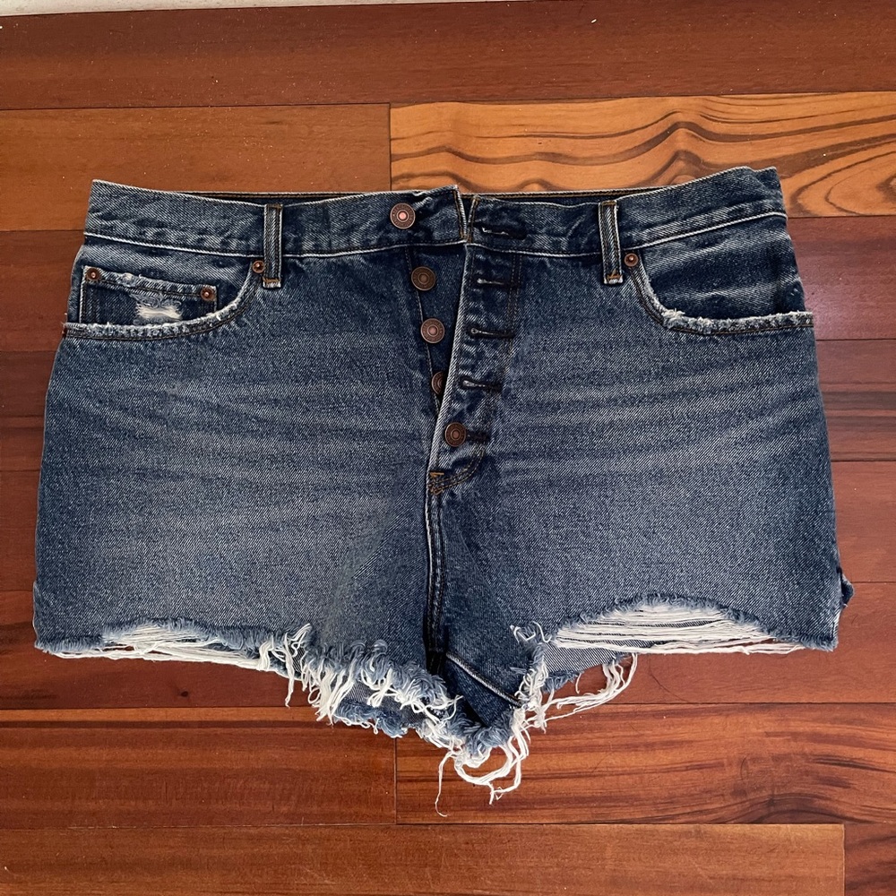 Abercrombie & Fitch Dark Blue Jean Shorts